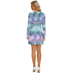 Long Sleeve Deep V Mini Dress  