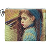 Beautiful Angel Girl In Blue Knit Sweater Canvas Cosmetic Bag (XXXL)