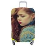 Beautiful Angel Girl In Blue Knit Sweater Luggage Cover (Medium)