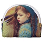 Beautiful Angel Girl In Blue Knit Sweater Horseshoe Style Canvas Pouch