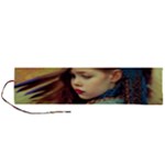 Beautiful Angel Girl In Blue Knit Sweater Roll Up Canvas Pencil Holder (L)