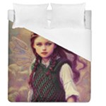 Beautiful Angel Girl In Green And Red  Knit Vest Duvet Cover (Queen Size)