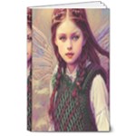 Beautiful Angel Girl In Green And Red  Knit Vest 8  x 10  Hardcover Notebook