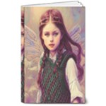 Beautiful Angel Girl In Green And Red  Knit Vest 8  x 10  Softcover Notebook