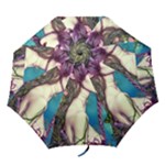 Beautiful Fantasy Fairy With Purple  Hair Folding Umbrellas