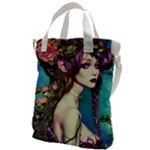 Beautiful Fantasy Fairy With Purple  Hair Canvas Messenger Bag
