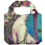 Beautiful Fantasy Fairy With Purple  Hair Foldable Grocery Recycle Bag
