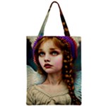 Pretty Fairy Angel In Knit Outfit And Beanie Zipper Classic Tote Bag
