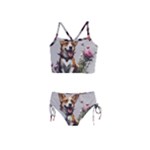 Cute Corgi Dog With Flowers Girls  Tankini Swimsuit
