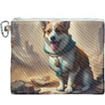 Corgi Dog  In The Middle Of The End Of The World Canvas Cosmetic Bag (XXXL)