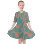 Mid Century Geometric Shapes Pattern 7 Kids  All Frills Chiffon Dress