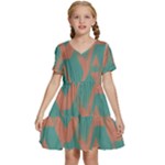 Mid Century Geometric Shapes Pattern 7 Kids  Short Sleeve Tiered Mini Dress
