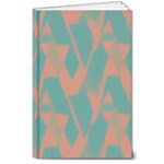 Mid Century Geometric Shapes Pattern 7 8  x 10  Hardcover Notebook