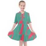 Mid Century Geometric Shapes Pattern 9 Kids  All Frills Chiffon Dress