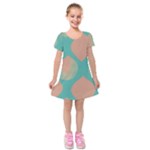 Mid Century Geometric Shapes Pattern 8 Kids  Short Sleeve Velvet Dress