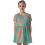 Mid Century Geometric Shapes Pattern 8 Kids  Short Sleeve Pinafore Style Dress
