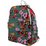 Mid Century Retro Floral 1970s 1960s Pattern 30 Top Flap Backpack