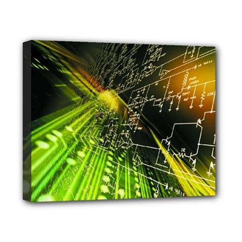 Machine Technology Circuit Electronic Computer Technics Detail Psychedelic Abstract Pattern Canvas 10  x 8  (Stretched) from ArtsNow.com