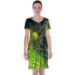 Machine Technology Circuit Electronic Computer Technics Detail Psychedelic Abstract Pattern Short Sleeve Nightdress