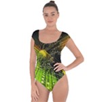Machine Technology Circuit Electronic Computer Technics Detail Psychedelic Abstract Pattern Short Sleeve Leotard 