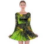 Machine Technology Circuit Electronic Computer Technics Detail Psychedelic Abstract Pattern Long Sleeve Skater Dress