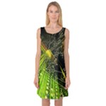 Machine Technology Circuit Electronic Computer Technics Detail Psychedelic Abstract Pattern Sleeveless Satin Nightdress