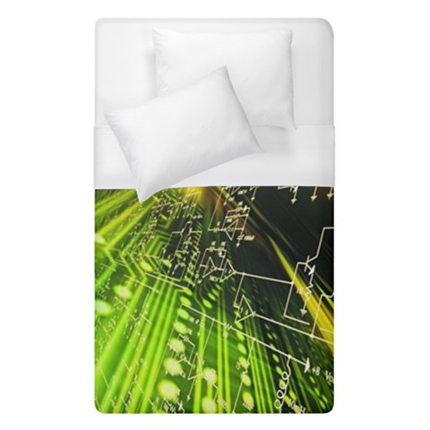Machine Technology Circuit Electronic Computer Technics Detail Psychedelic Abstract Pattern Duvet Cover (Single Size) from ArtsNow.com