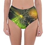 Machine Technology Circuit Electronic Computer Technics Detail Psychedelic Abstract Pattern Reversible High-Waist Bikini Bottoms