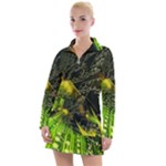 Machine Technology Circuit Electronic Computer Technics Detail Psychedelic Abstract Pattern Women s Long Sleeve Casual Dress