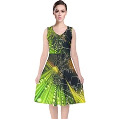 V-Neck Midi Sleeveless Dress  