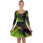 Machine Technology Circuit Electronic Computer Technics Detail Psychedelic Abstract Pattern Quarter Sleeve Skater Dress