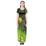 Machine Technology Circuit Electronic Computer Technics Detail Psychedelic Abstract Pattern Short Sleeve Maxi Dress