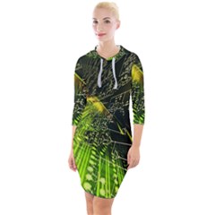 Quarter Sleeve Hood Bodycon Dress 