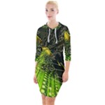Machine Technology Circuit Electronic Computer Technics Detail Psychedelic Abstract Pattern Quarter Sleeve Hood Bodycon Dress