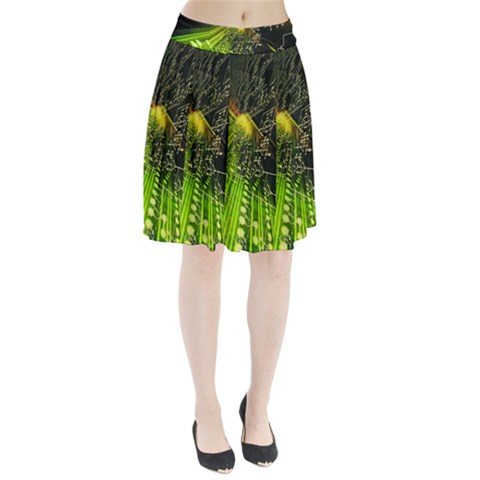 Machine Technology Circuit Electronic Computer Technics Detail Psychedelic Abstract Pattern Pleated Skirt from ArtsNow.com