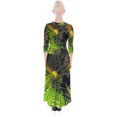 Quarter Sleeve Wrap Maxi Dress 