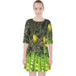 Machine Technology Circuit Electronic Computer Technics Detail Psychedelic Abstract Pattern Quarter Sleeve Pocket Dress