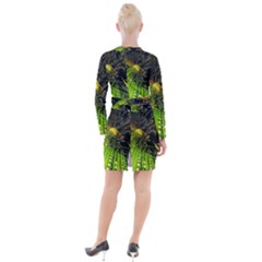 Button Long Sleeve Dress 