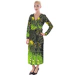 Machine Technology Circuit Electronic Computer Technics Detail Psychedelic Abstract Pattern Velvet Maxi Wrap Dress