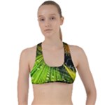 Machine Technology Circuit Electronic Computer Technics Detail Psychedelic Abstract Pattern Criss Cross Racerback Sports Bra