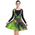Machine Technology Circuit Electronic Computer Technics Detail Psychedelic Abstract Pattern Plunge Pinafore Dress