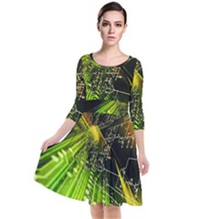 Quarter Sleeve Waist Band Dress 