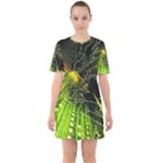 Machine Technology Circuit Electronic Computer Technics Detail Psychedelic Abstract Pattern Sixties Short Sleeve Mini Dress
