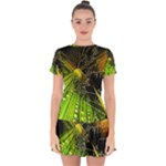Machine Technology Circuit Electronic Computer Technics Detail Psychedelic Abstract Pattern Drop Hem Mini Chiffon Dress