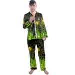 Machine Technology Circuit Electronic Computer Technics Detail Psychedelic Abstract Pattern Men s Long Sleeve Satin Pajamas Set