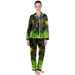Machine Technology Circuit Electronic Computer Technics Detail Psychedelic Abstract Pattern Women s Long Sleeve Satin Pajamas Set	