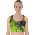 Machine Technology Circuit Electronic Computer Technics Detail Psychedelic Abstract Pattern Velvet Racer Back Crop Top