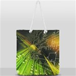 Machine Technology Circuit Electronic Computer Technics Detail Psychedelic Abstract Pattern Full Print Rope Handle Tote (Large)