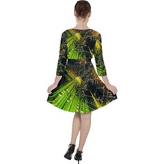 Quarter Sleeve Ruffle Waist Dress 