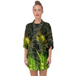 Machine Technology Circuit Electronic Computer Technics Detail Psychedelic Abstract Pattern Half Sleeve Chiffon Kimono